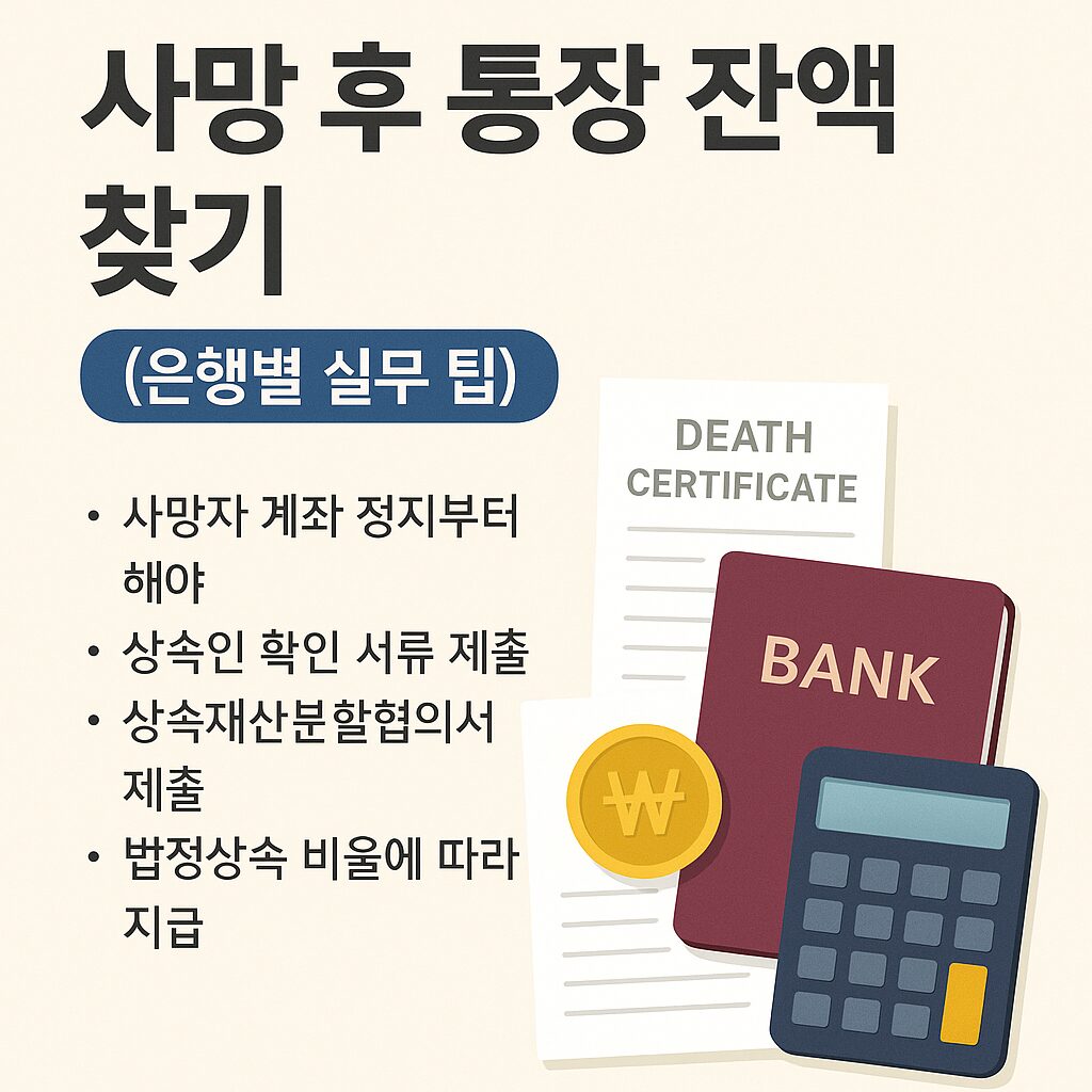 🏦 사망자의 통장에 남은 잔액, 어떻게 찾고 인출할 수 있을까?