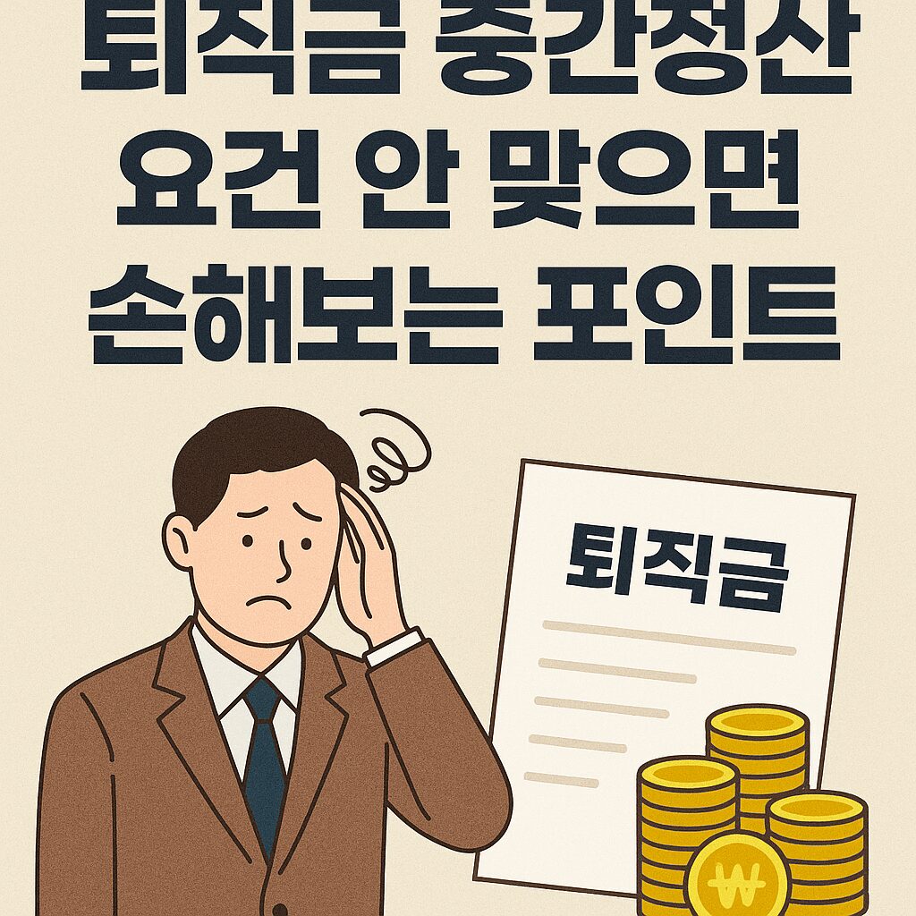 💼 퇴직금 중간정산, 요건 안 맞으면 손해보는 포인트