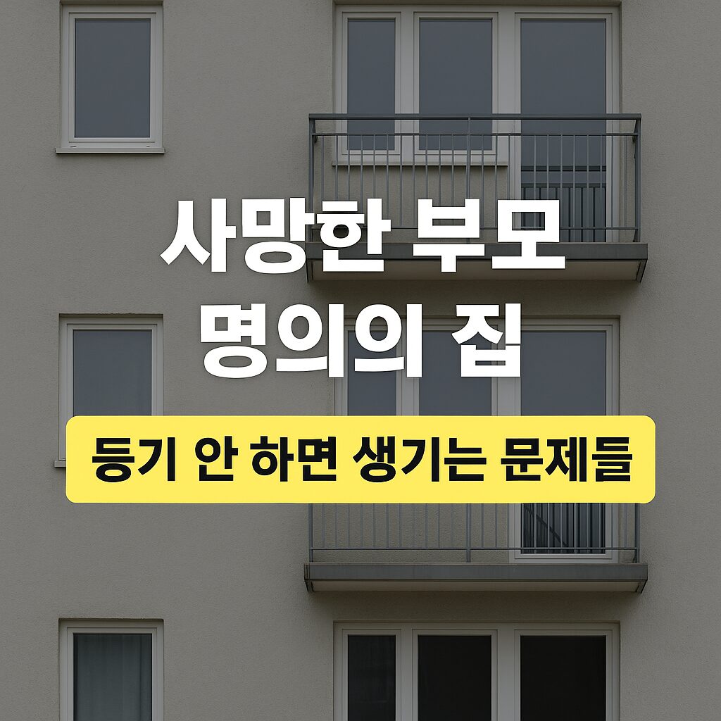 🏠 사망한 부모 명의의 집, 등기 안 하면 생기는 문제들