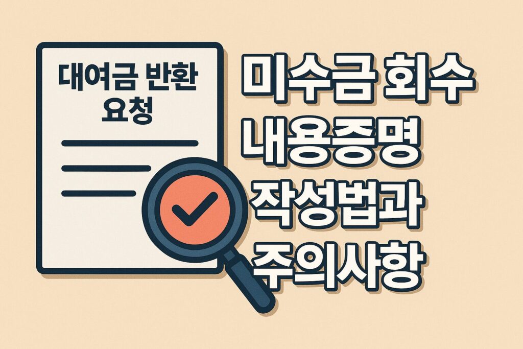 📌 미수금 회수 내용증명 작성법과 주의사항