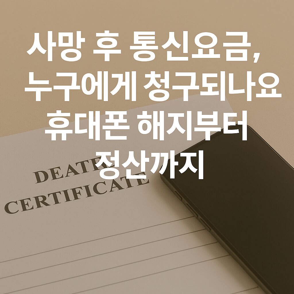 사망 후 통신요금, 누구에게 청구되나요? 휴대폰 해지부터 정산까지