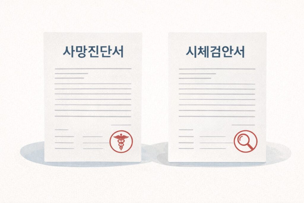 사망진단서와 시체검안서 차이, 어떤 걸 받아야 하나요?