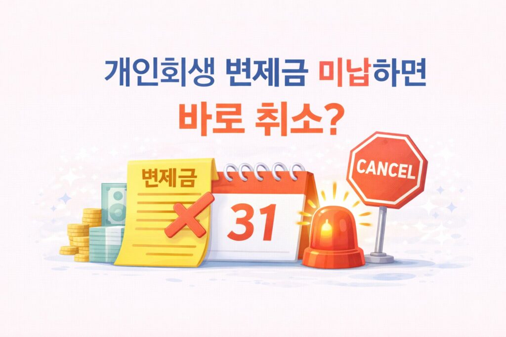 개인회생 변제금 미납하면 바로 취소되나요?