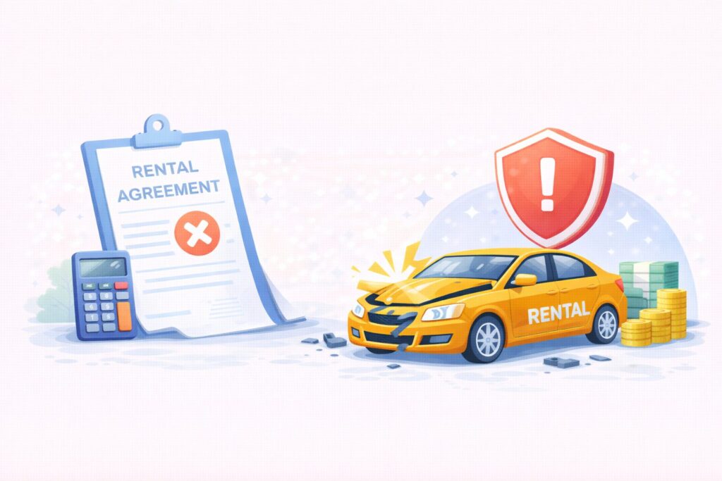 렌트카 사고가 났는데 자차보험이 없으면 어떻게 되나요?