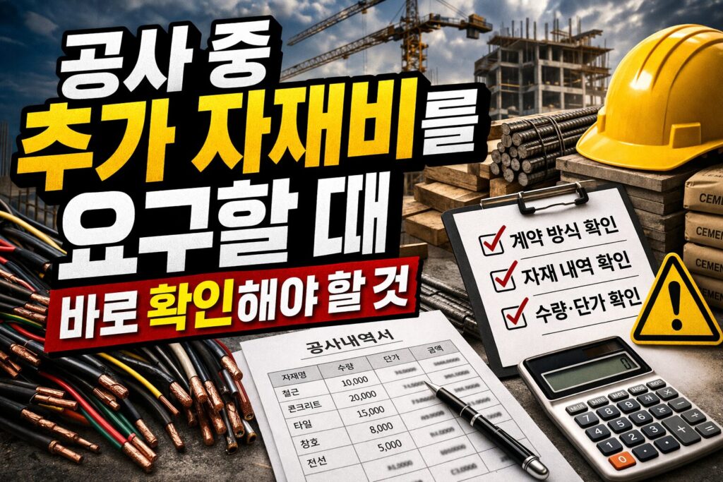 공사 중 추가 자재비를 요구할 때 바로 확인해야 할 것