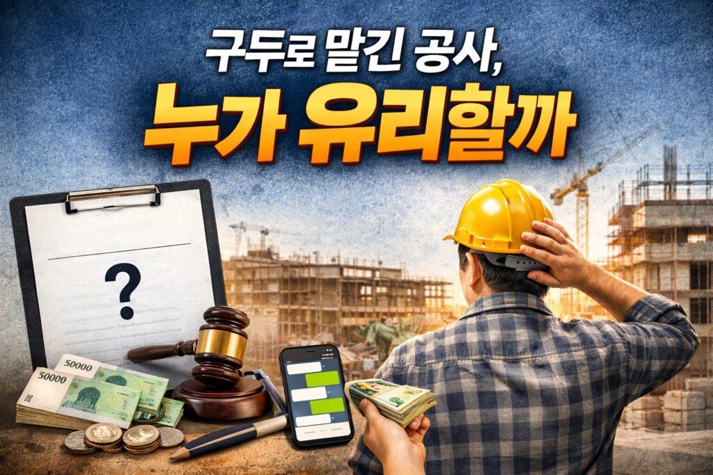 구두로 맡긴 공사, 나중에 돈 다툼 생기면 누가 유리할까