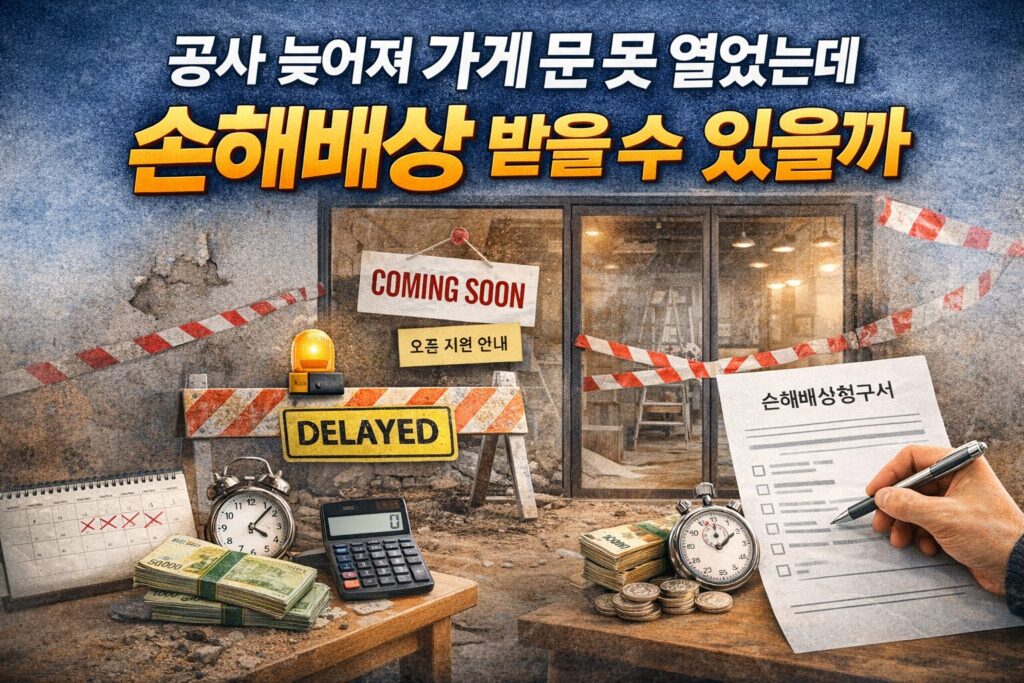 공사 늦어져 가게 문 못 열었는데 손해배상 받을 수 있을까