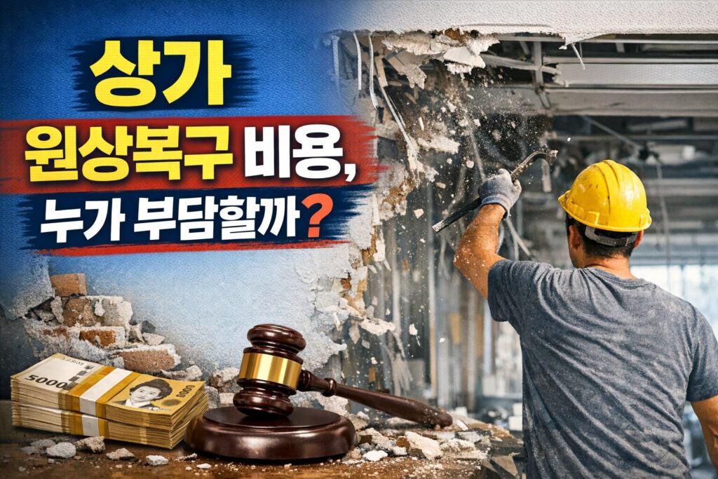 상가 인테리어 원상복구 비용은 누가 부담할까 임대차 종료 때 가장 많이 다투는 부분