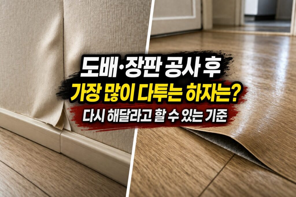 도배·장판 공사 후 가장 많이 다투는 하자는 무엇일까 다시 해달라고 할 수 있는 기준