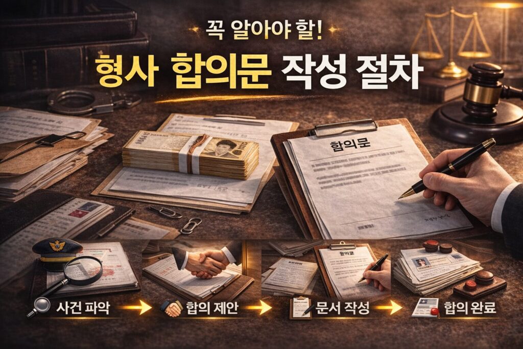 형사 합의문 작성 방법 – 실제 예시 문장과 반드시 들어가야 할 항목