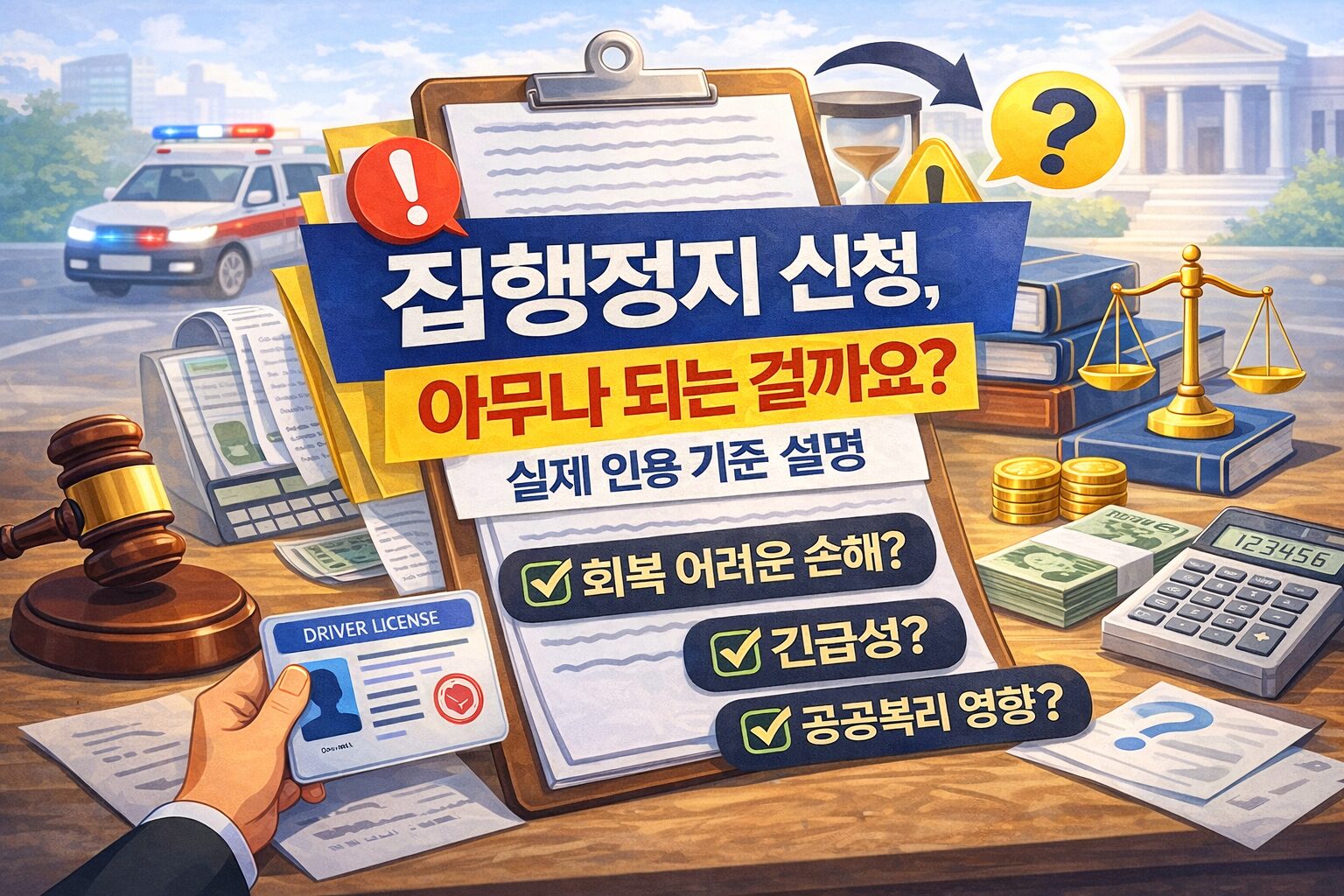 🔥 집행정지 신청, 아무나 되는 걸까요? 실제 인용 기준 쉽게 설명합니다