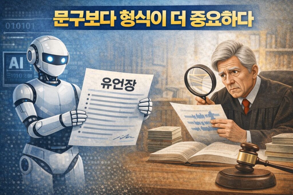 AI로 만든 유언장 초안, 그대로 출력해 서명하면 효력이 있을까