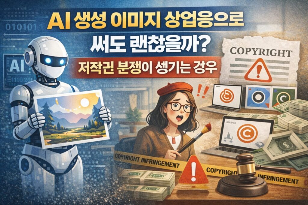 AI 생성 이미지 상업적 사용 가능할까? 저작권 문제 생기는 대표 사례와 주의할 점