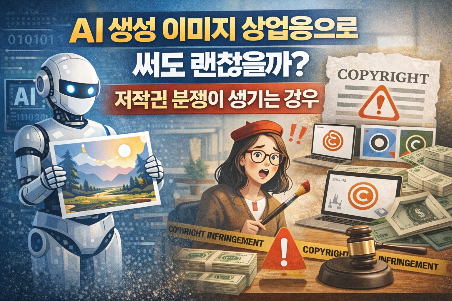 AI 생성 이미지 상업적 사용 가능할까? 저작권 문제 생기는 대표 사례와 주의할 점
