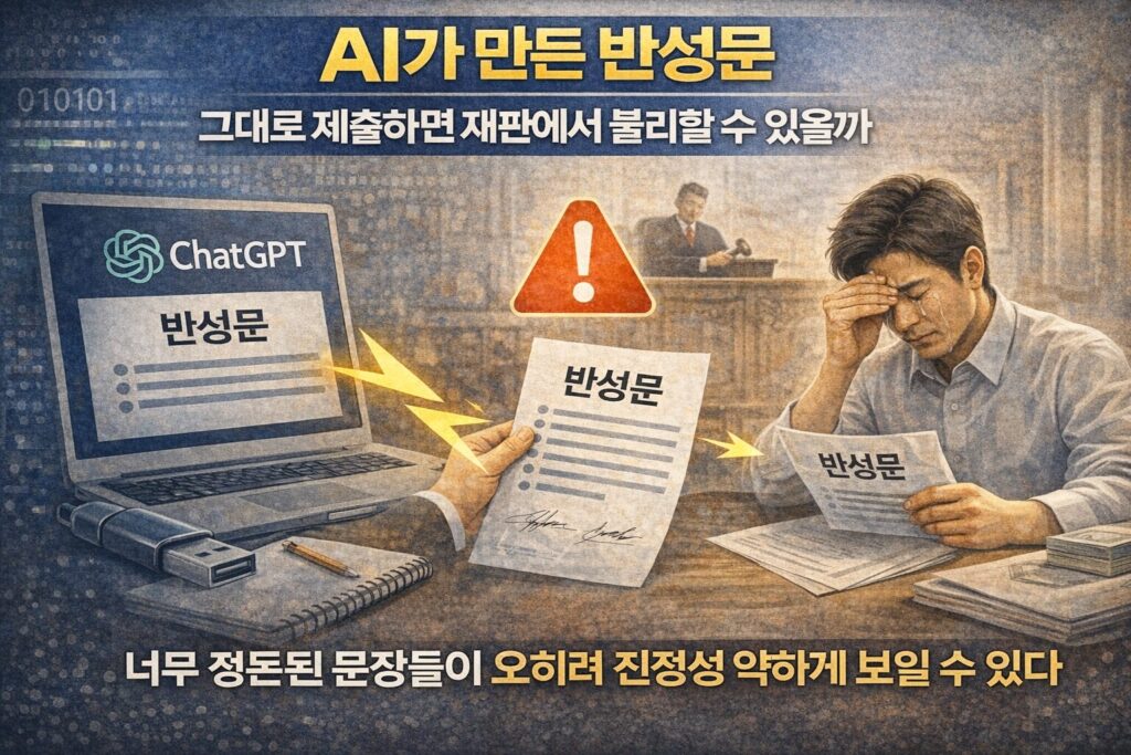 AI가 만든 반성문, 그대로 제출하면 재판에서 불리할 수 있을까