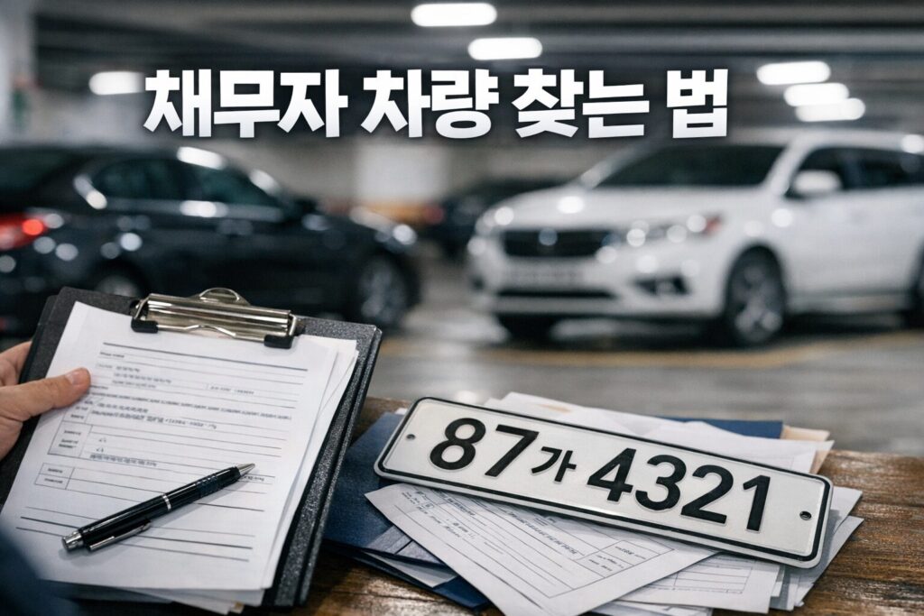 채무자 명의 차량 찾는 가장 현실적인 방법, 강제집행 전에 꼭 확인해야 할 자동차 재산조회 절차