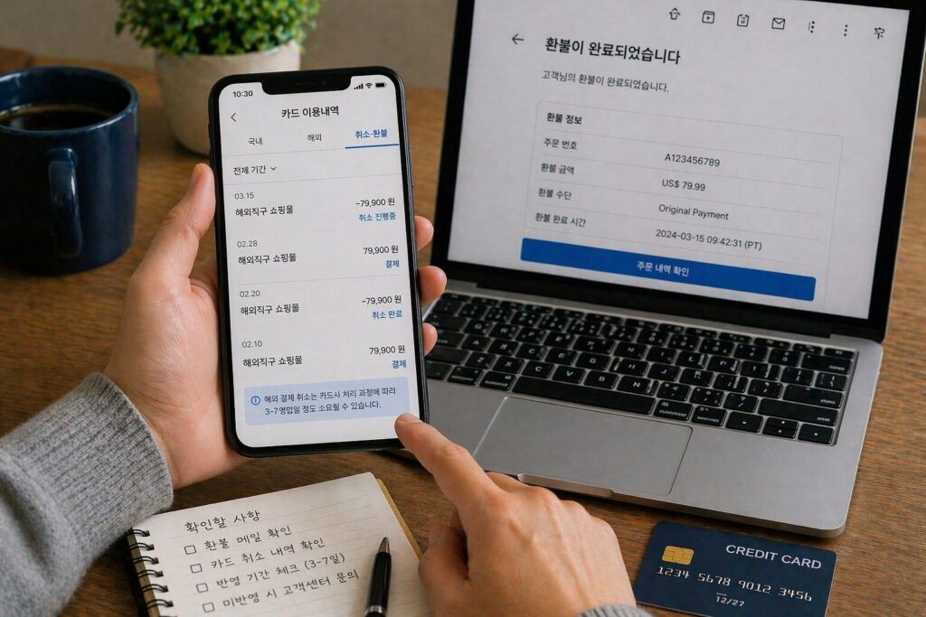 해외직구 환불 완료됐는데 카드값이 그대로일 때, 실제 취소 반영까지 걸리는 시간