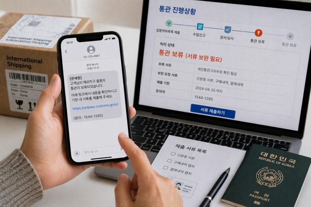 해외직구 통관 보류 문자 받았을 때 확인할 점, 바로 처리하지 않으면 생기는 일