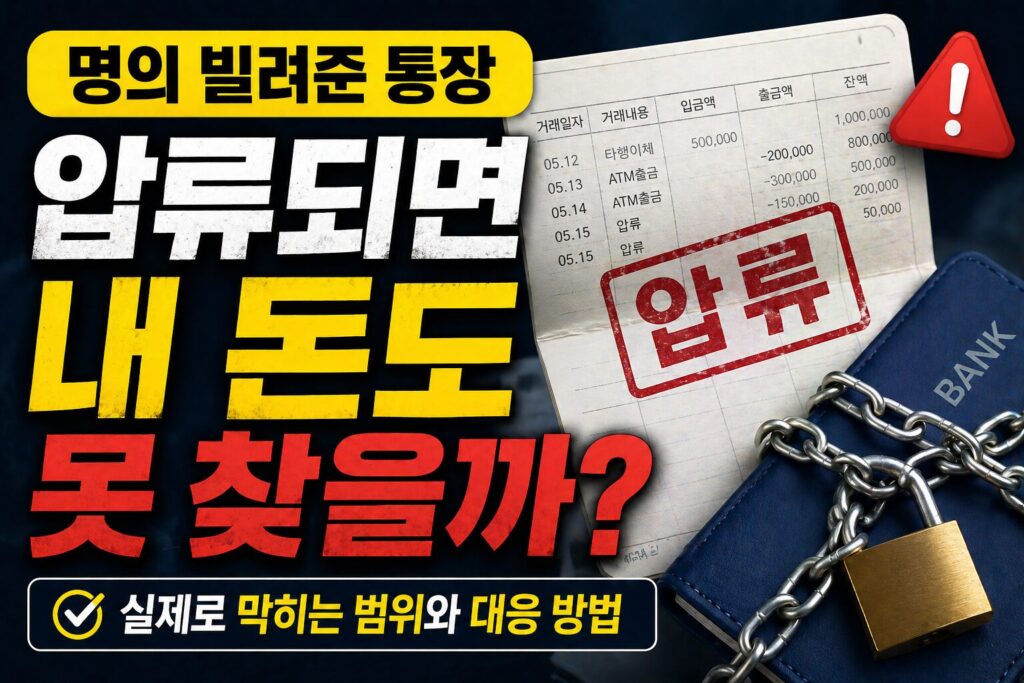 통장압류, 명의대여, 계좌압류, 채권압류, 생활비보호, 은행압류, 계좌사용제한, 압류대응