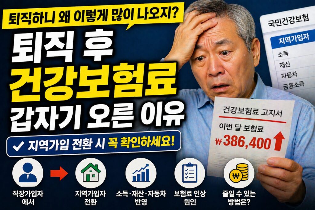퇴직하고 건강보험료가 갑자기 오른 이유는 무엇일까? 지역가입 전환 때 꼭 보는 기준
