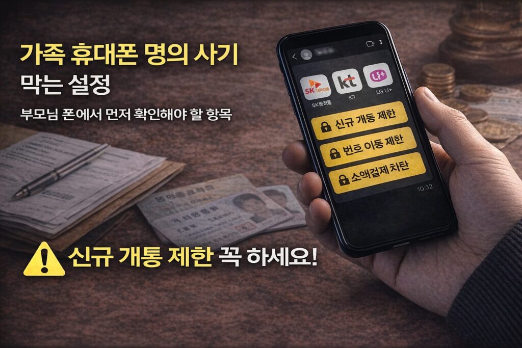 가족 휴대폰 명의 사기 막는 설정, 부모님 폰에서 먼저 확인해야 할 항목