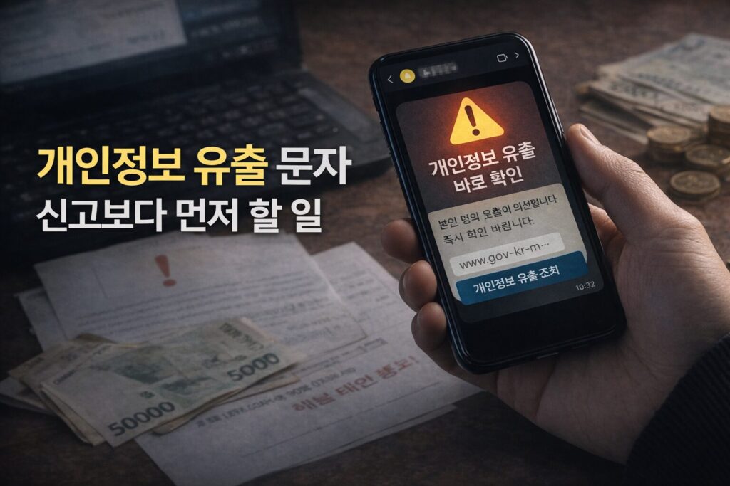 개인정보 유출 문자 받았을 때 신고보다 먼저 해야 할 일, 바로 누르면 늦을 수 있습니다