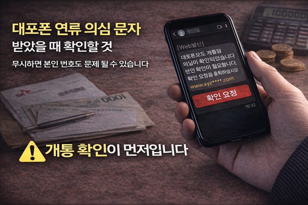 대포폰 연루 의심 문자 받았을 때 확인할 것, 무시하면 본인 번호도 문제 될 수 있습니다