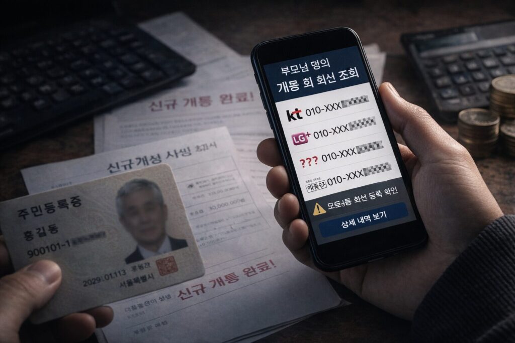 가족 명의 휴대폰 개통 여부 확인 방법