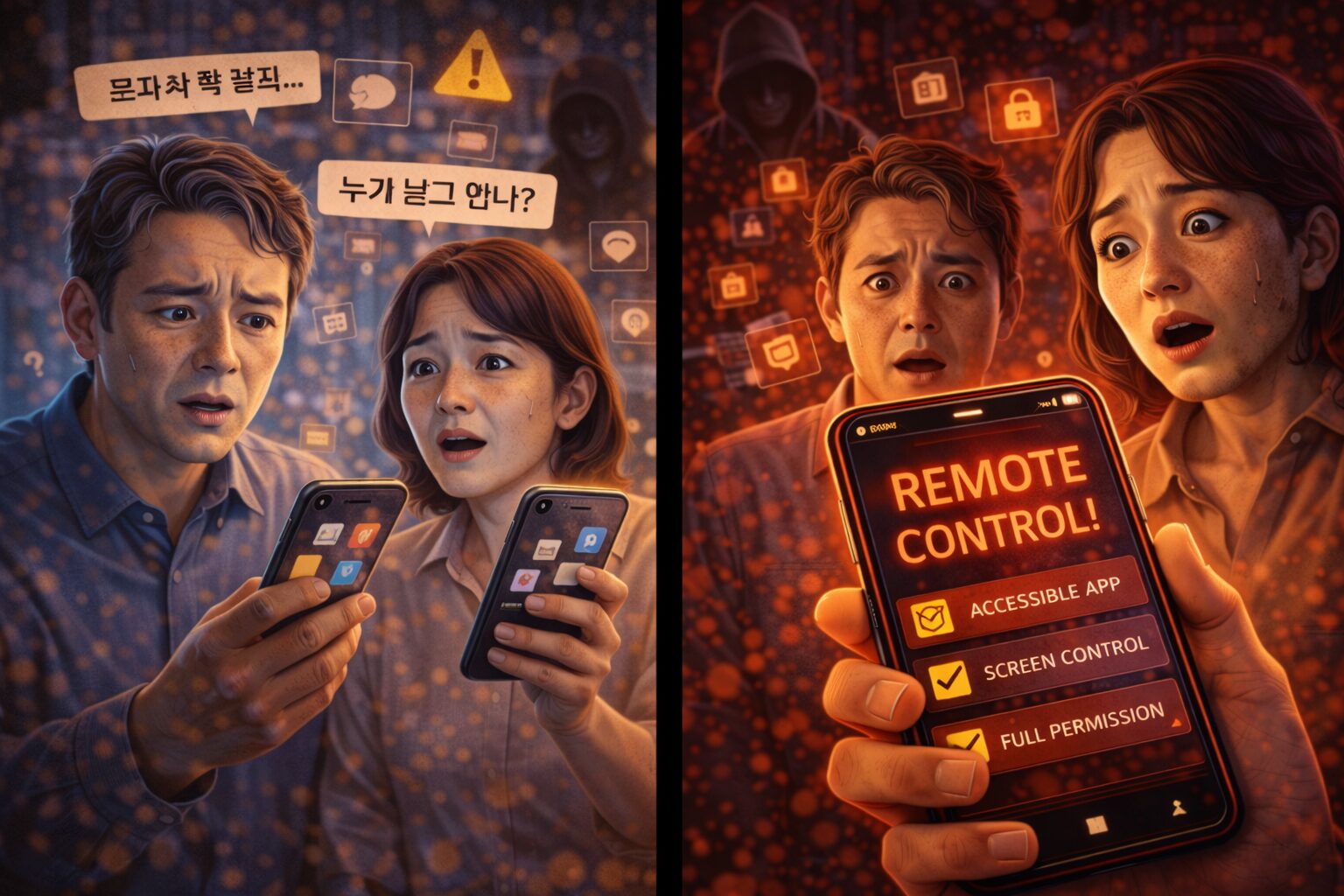 가족 휴대폰이 누군가에게 원격으로 보이는 것 같다면 먼저 확인할 부분