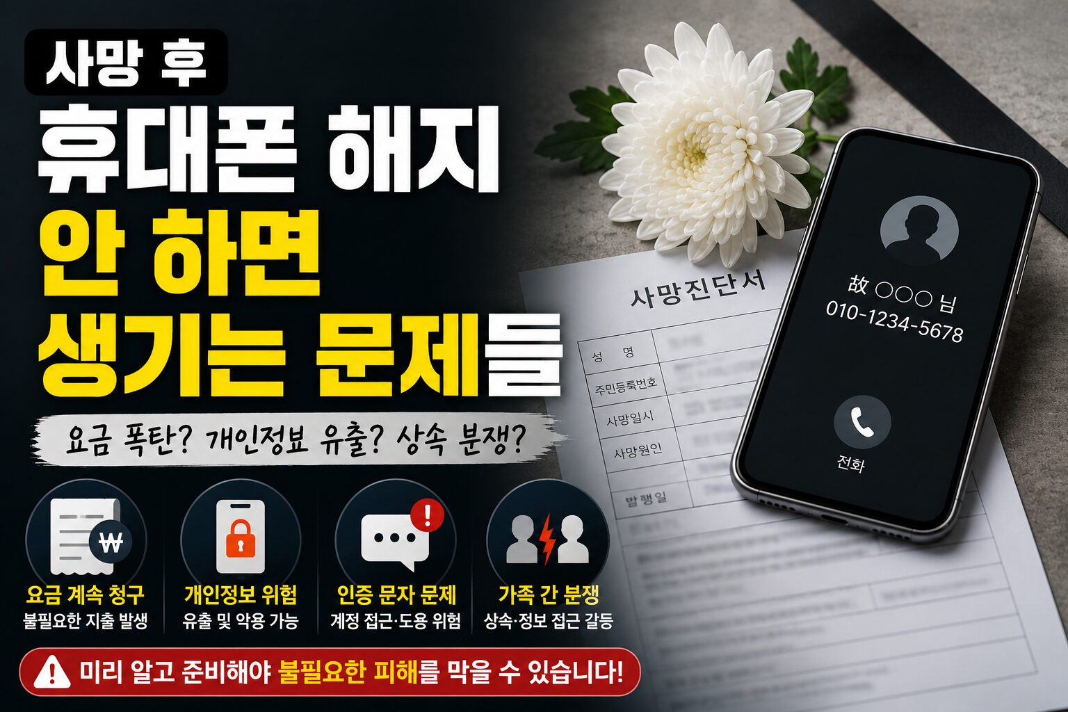 사망 후 휴대폰 해지 안 하면 생기는 문제들