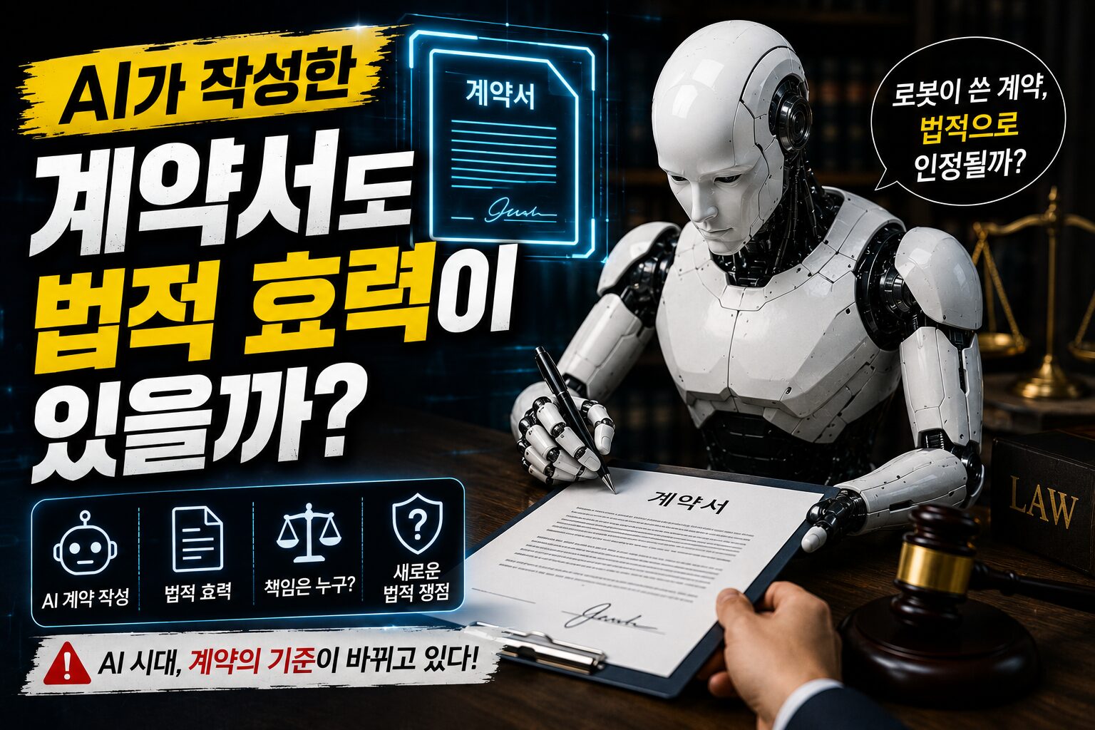 로봇이 작성한 계약서도 법적 효력이 있을까? AI 시대에 생기는 새로운 문제