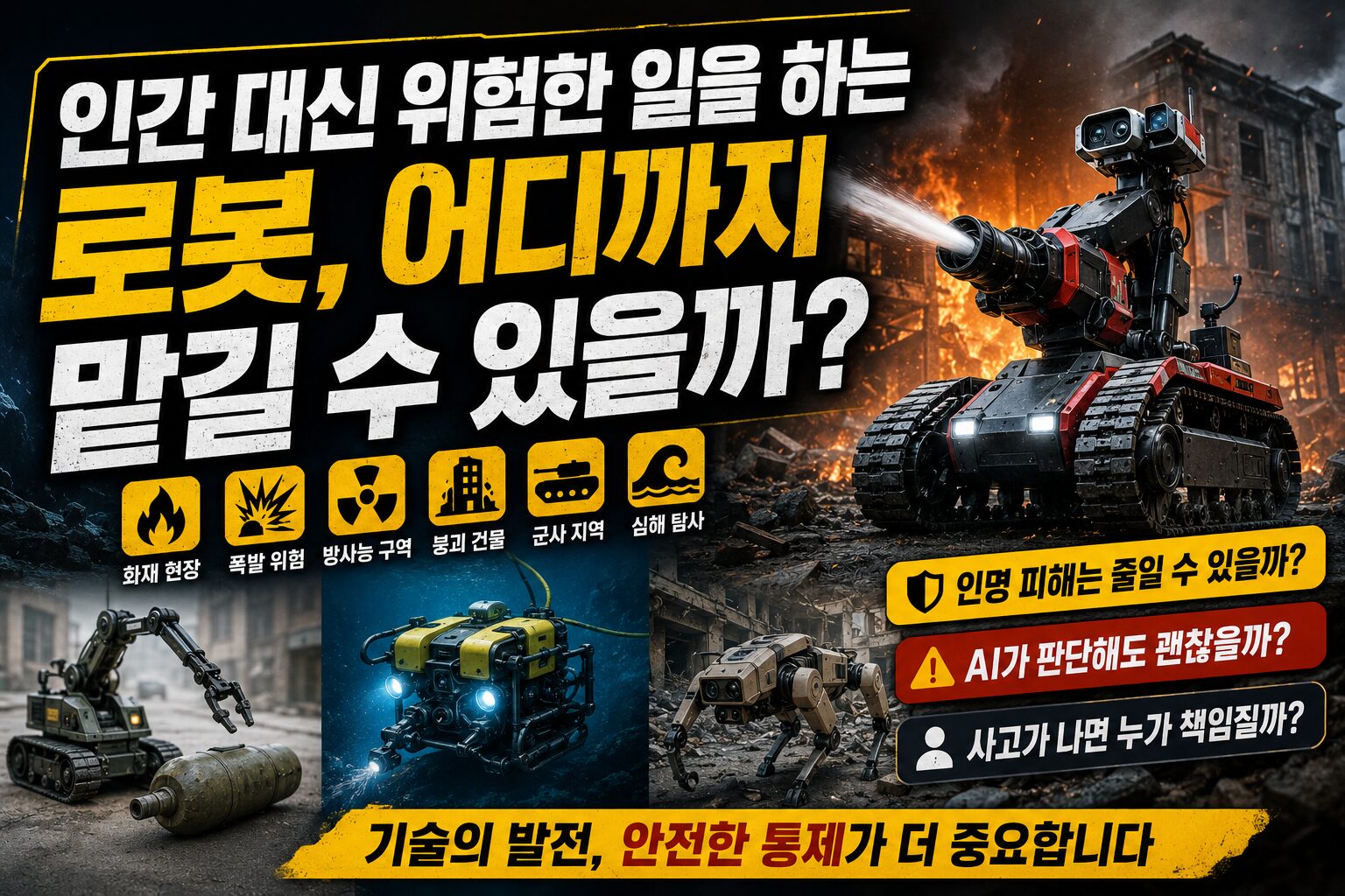 인간 대신 위험한 일을 하는 로봇, 어디까지 맡길 수 있을까?