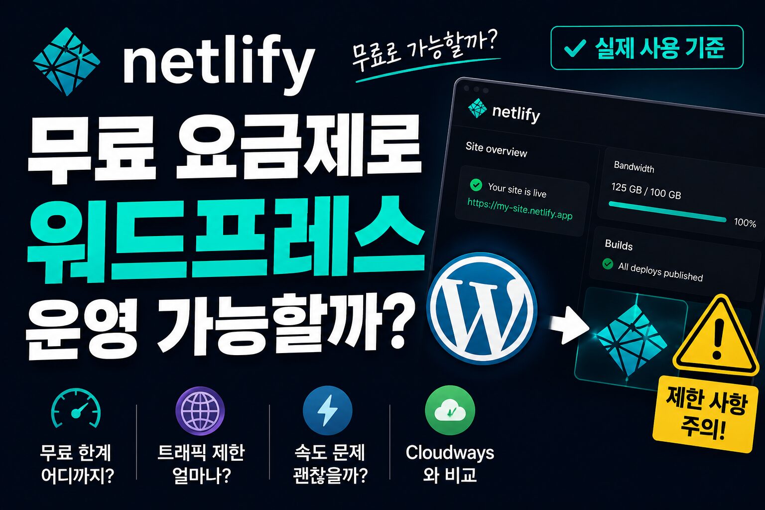 Netlify 무료 요금제로 워드프레스 운영 가능할까