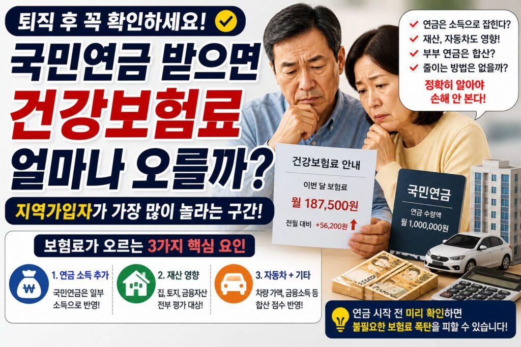 국민연금 받으면 건강보험료 얼마나 오를까? 지역가입자가 가장 많이 놀라는 구간