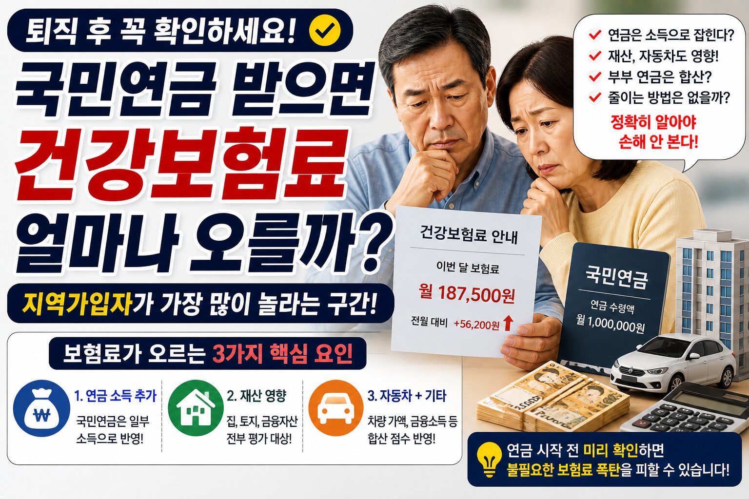국민연금 받으면 건강보험료 얼마나 오를까? 지역가입자가 가장 많이 놀라는 구간