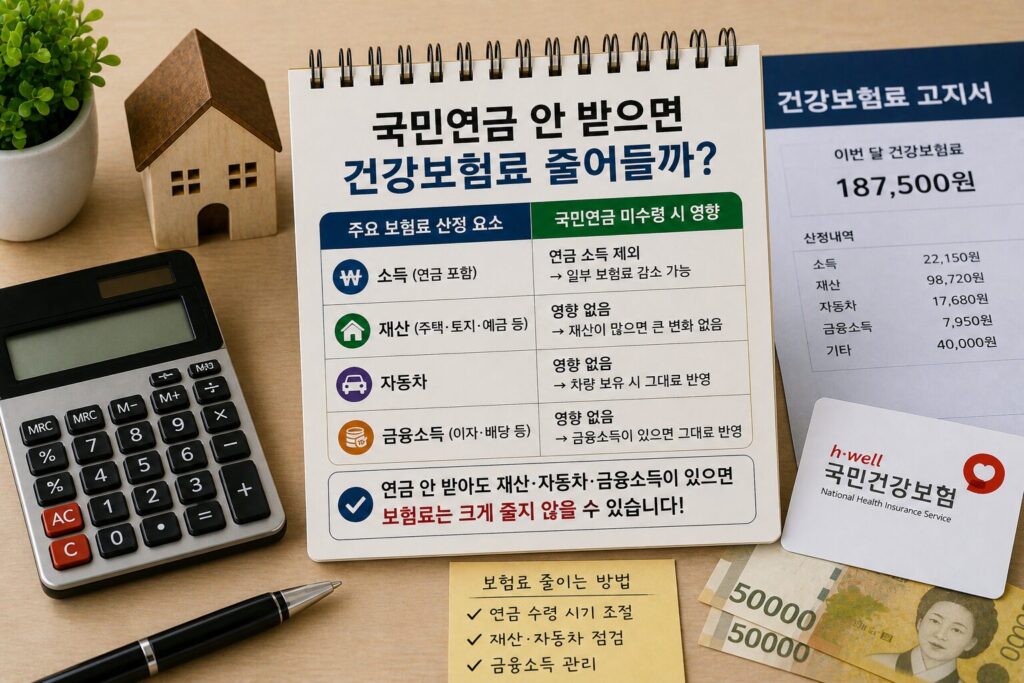 국민연금 안 받으면 건강보험료 줄어들까? 수령 미루면 실제로 달라지는 부분