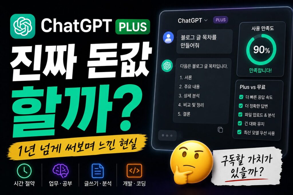 ChatGPT Plus 진짜 돈값 할까? 1년 넘게 써보며 느낀 현실