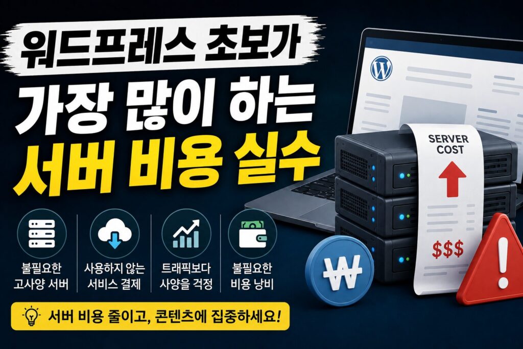 워드프레스 초보가 가장 많이 하는 서버 비용 실수