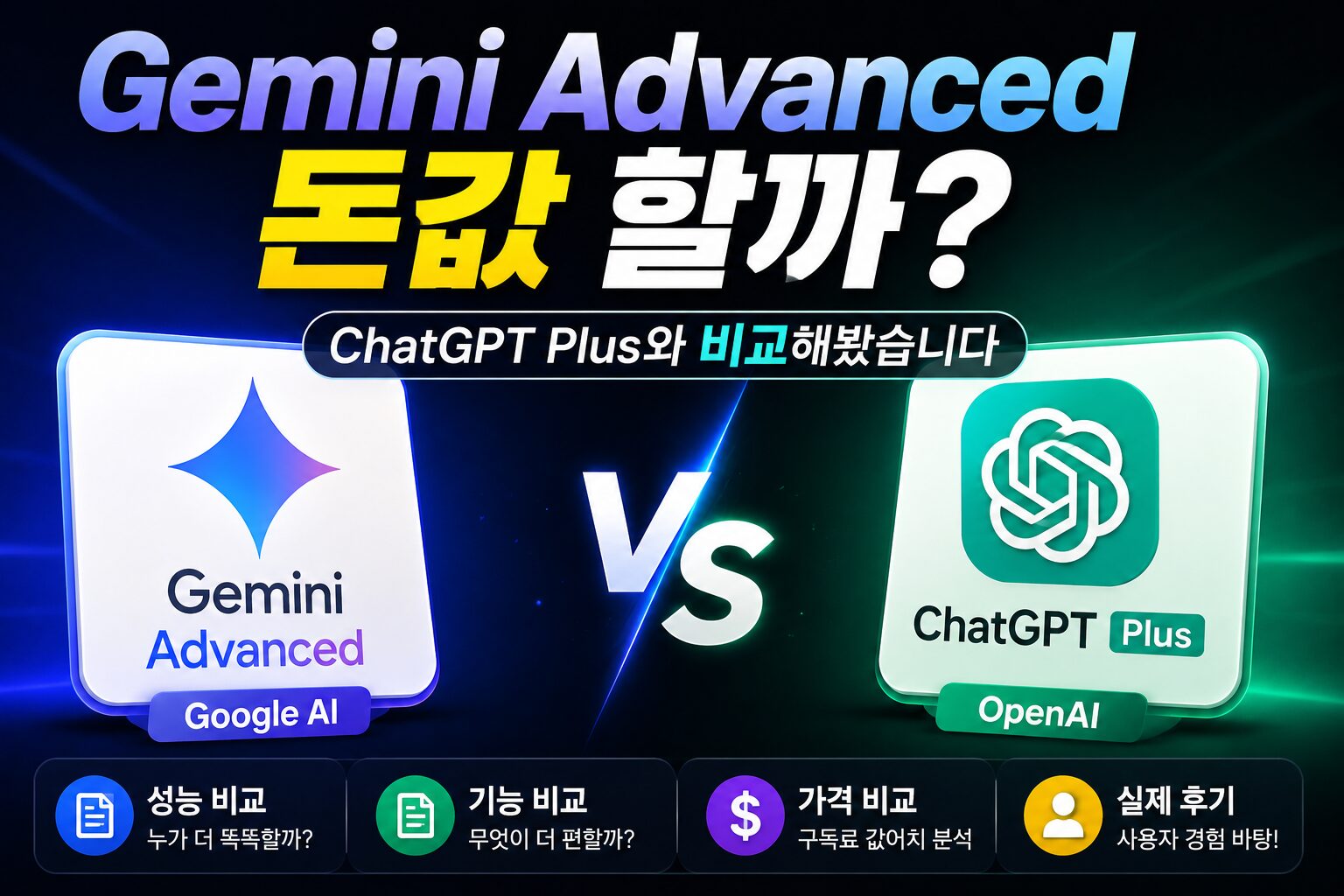 Gemini Advanced 돈값 할까? ChatGPT Plus와 비교해봤습니다