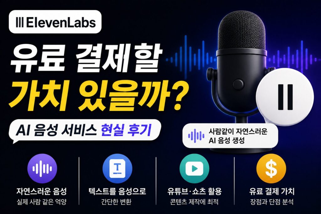 ElevenLabs 유료 결제할 가치 있을까? AI 음성 서비스 현실 후기
