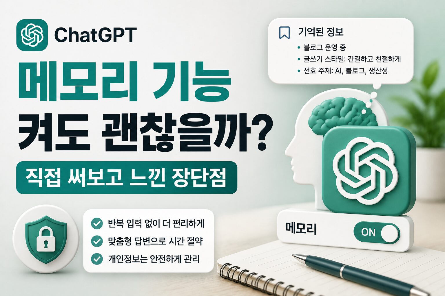 ChatGPT 메모리 기능 켜도 괜찮을까? 직접 써보고 느낀 장단점