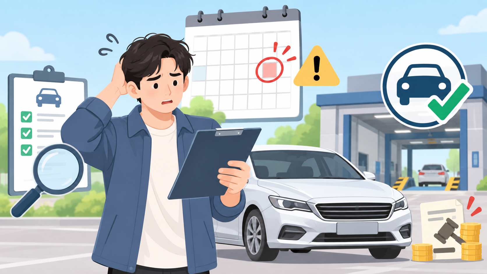 자동차검사 유효기간 만료일 지났다면? 과태료는 언제부터 붙을까